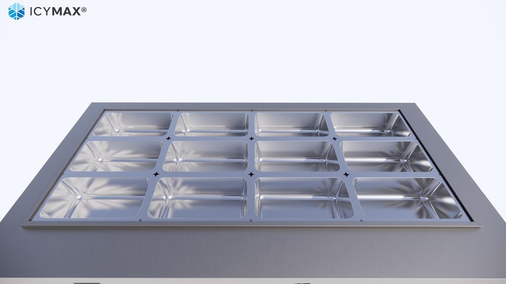 Mặt bàn tích hợp khay topping inox chuyên dụng