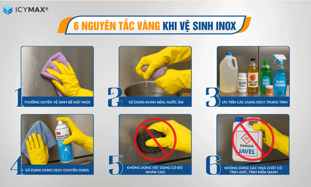 vệ sinh bề mặt inox